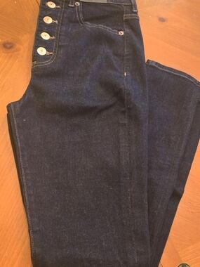 NWT Express Super High-Rise Dark Indigo Women’s Jeans with Button Fly, Sz 2